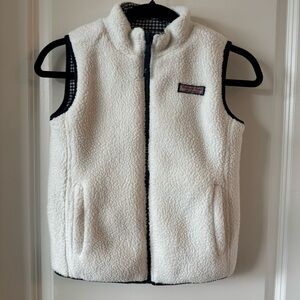 Girls Vineyard Vines Sherpa/Gingham Reversible Vest